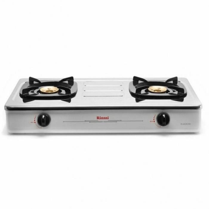Kompor Gas 2 Tungku Rinnai RI-602EW Stainless - Cooker Hob Dapur Rumah Warna Putih
