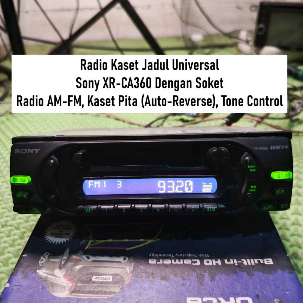 Tape Mobil Jadul Radio Kaset Sony XR-CA360 Dengan Soket | Single Din Universal | Kondisi Bekas