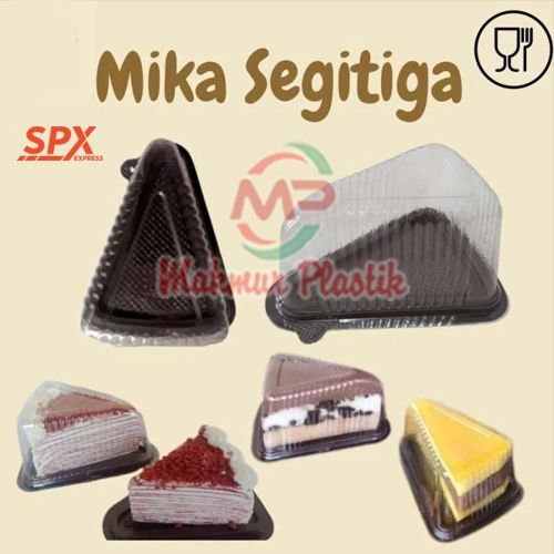 ( Instant ) 1 Dus CT Segitiga / Cake Tray Segitiga / Mika Cake Segitiga / MIKA TART SLICE SEGITIGA