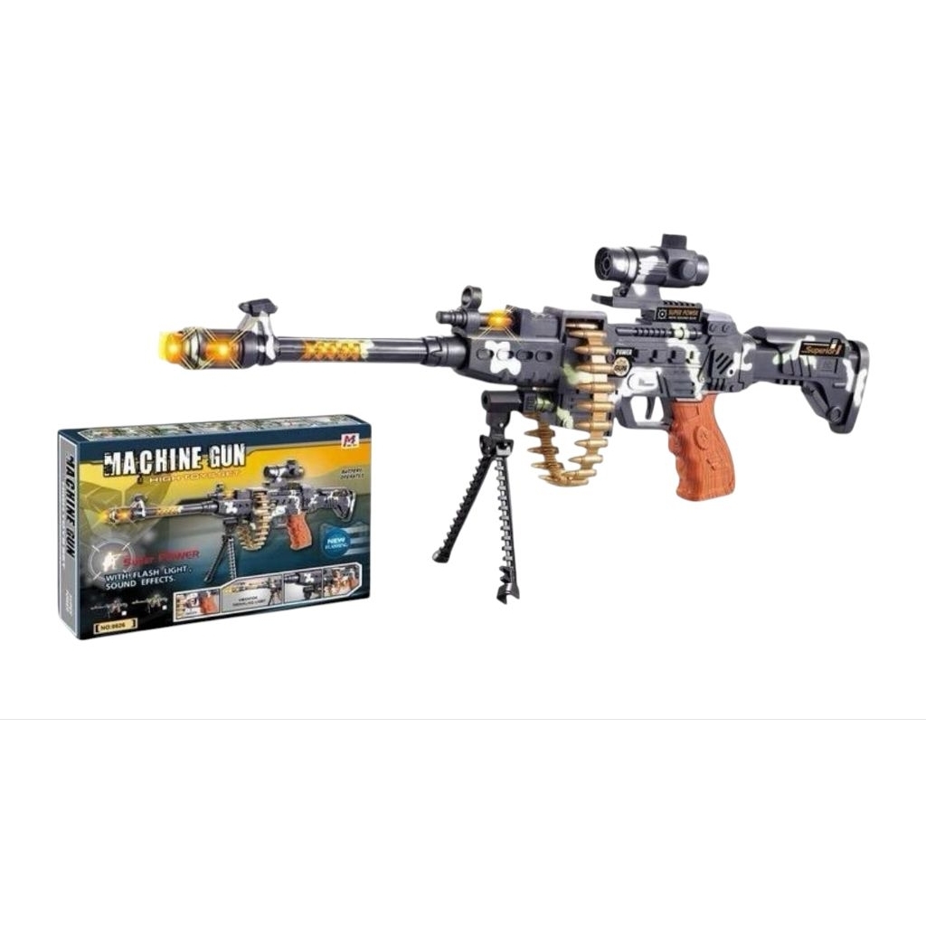 Mainan Tembak Tembakan - Light and Sound, Baterai AA, Pisau Bayonet, Usia 3 Tahun ke Atas