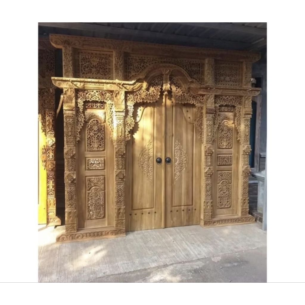 pintu gebyok jati plus finishing