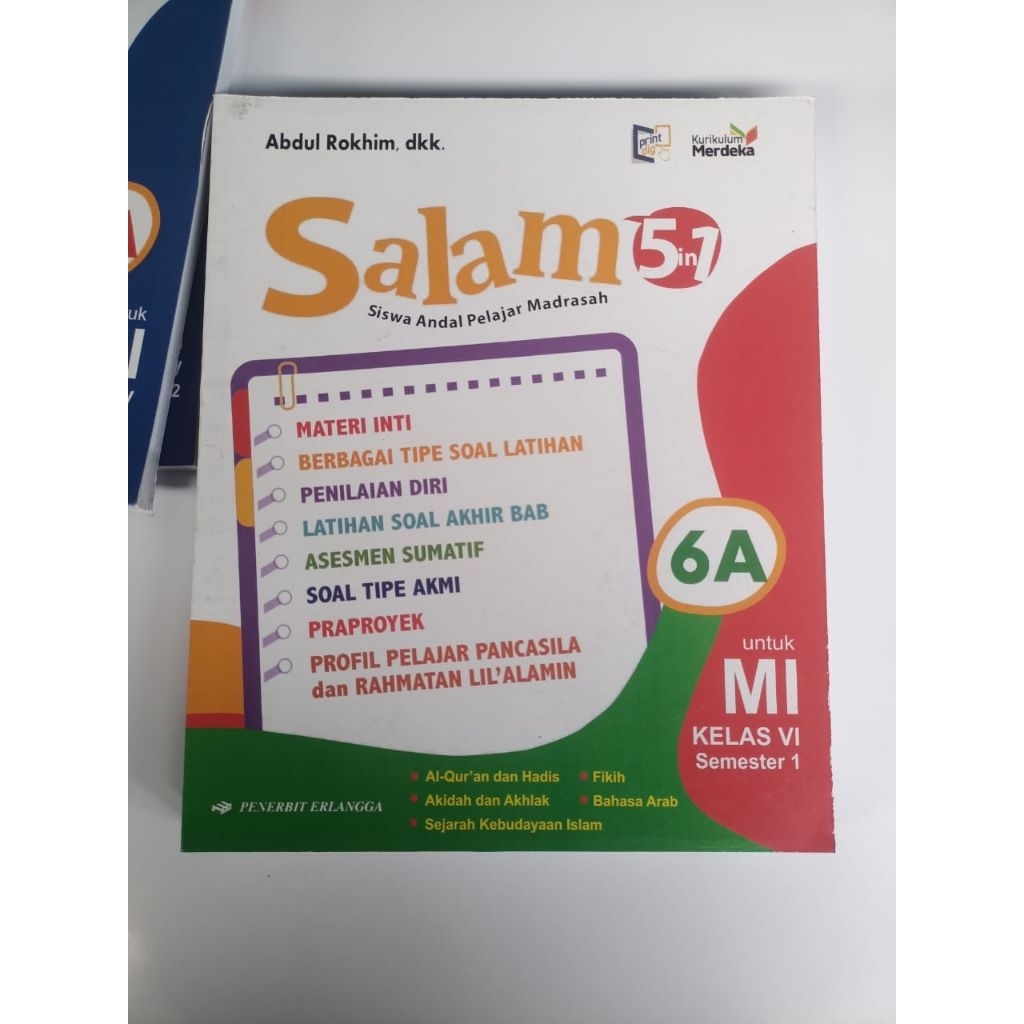 buku Salam kelas 6A SD penerbit Erlangga kurikulum merdeka
