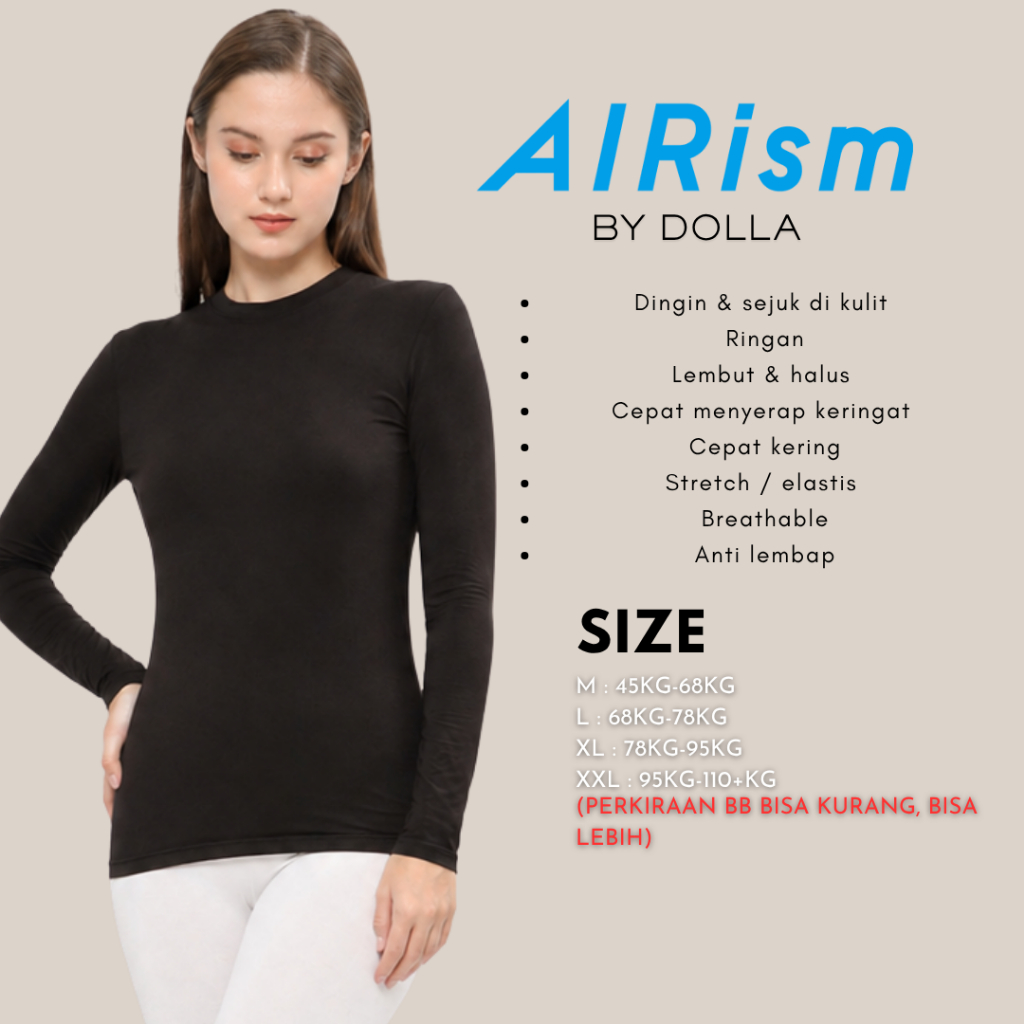 By Dolla - Manset AIRism Lengan Panjang - Dalaman Baju Wanita - Nyaman