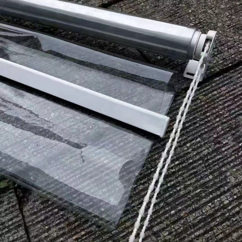 Roller Blind Tirai Krey Plastik PVC Transparan Bening Kuat Tebal Tahan Panas Dingin Hujan Angin untu