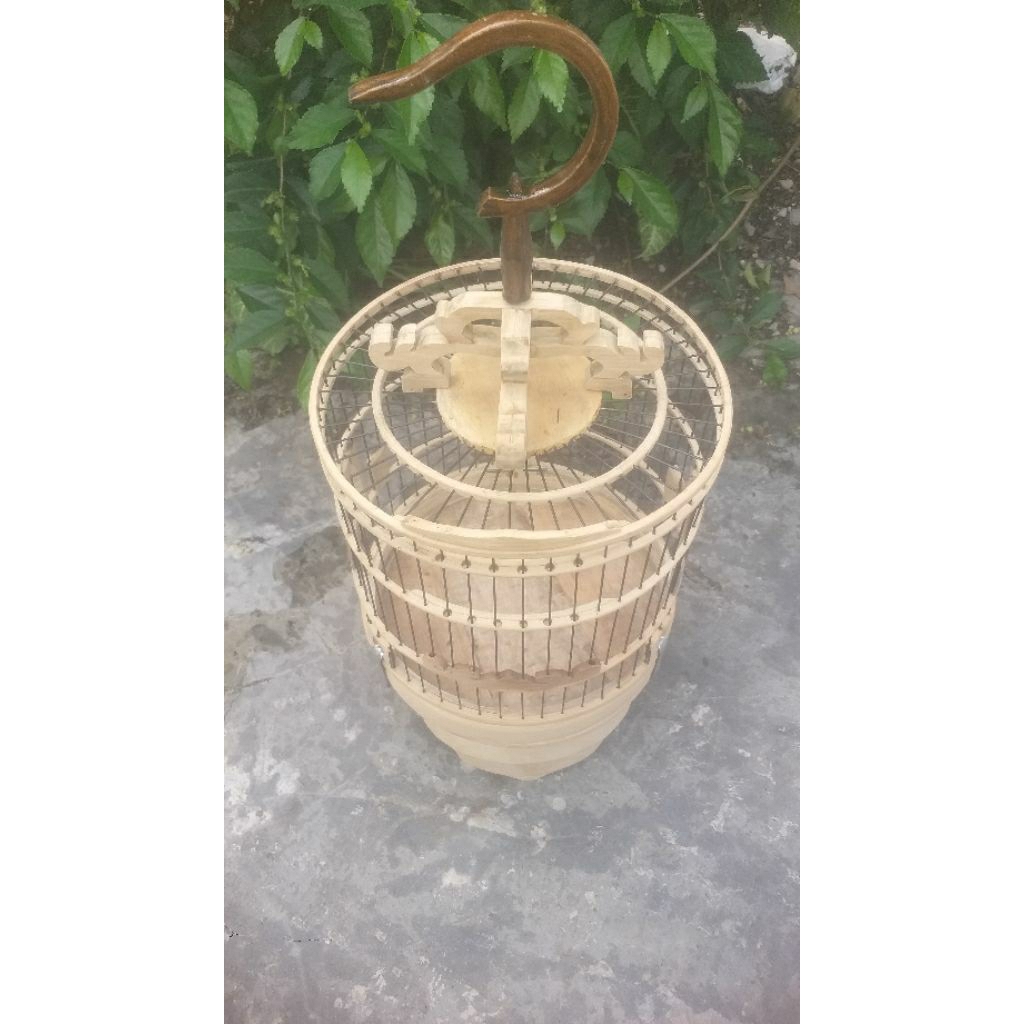 sangkar pleci cungkok lokalan mentahan dim 22 cm model toples