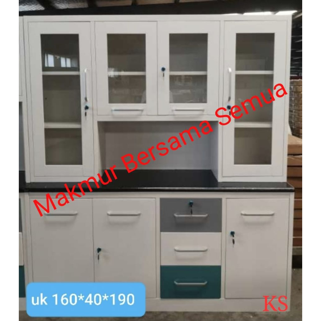 Kitchen Set Besi Lemari Dapur Lemari Sayur Rak Dapur 4 Pintu