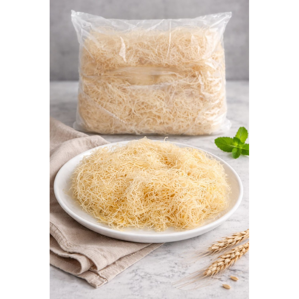Kunafa Setengah Sangrai Kemasan 250 Gram | Bahan Dessert Arab | Kataifi untuk Baklava Siap Pakai