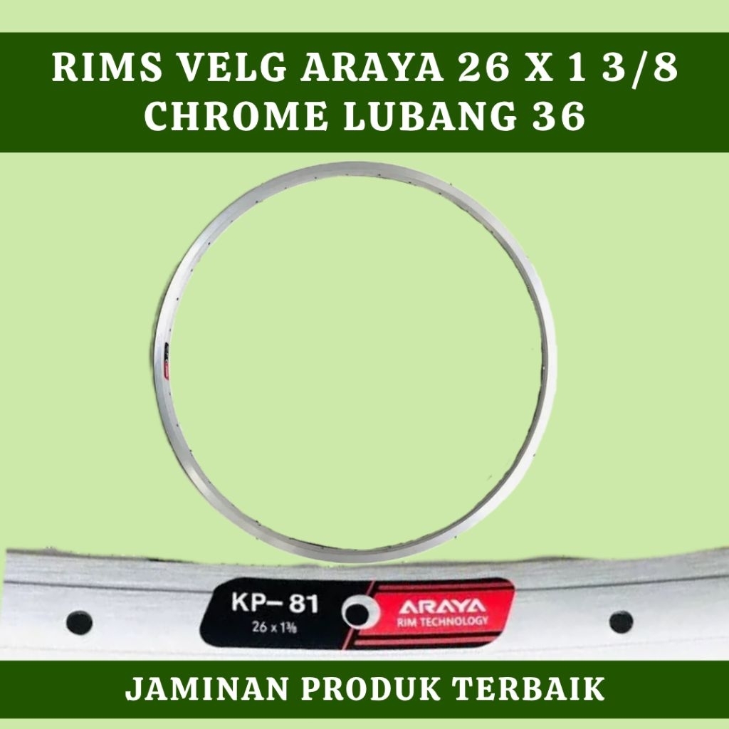 Rims Velg Araya 26 X 1 3/8 Chrome 36 Hole