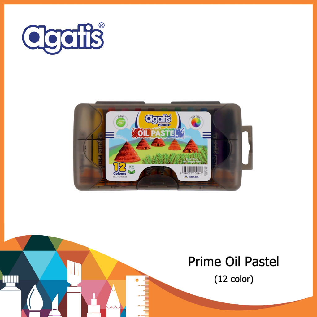 Agatis Prime Oil Pastel 12 Colour / Oil Pastel / Crayon