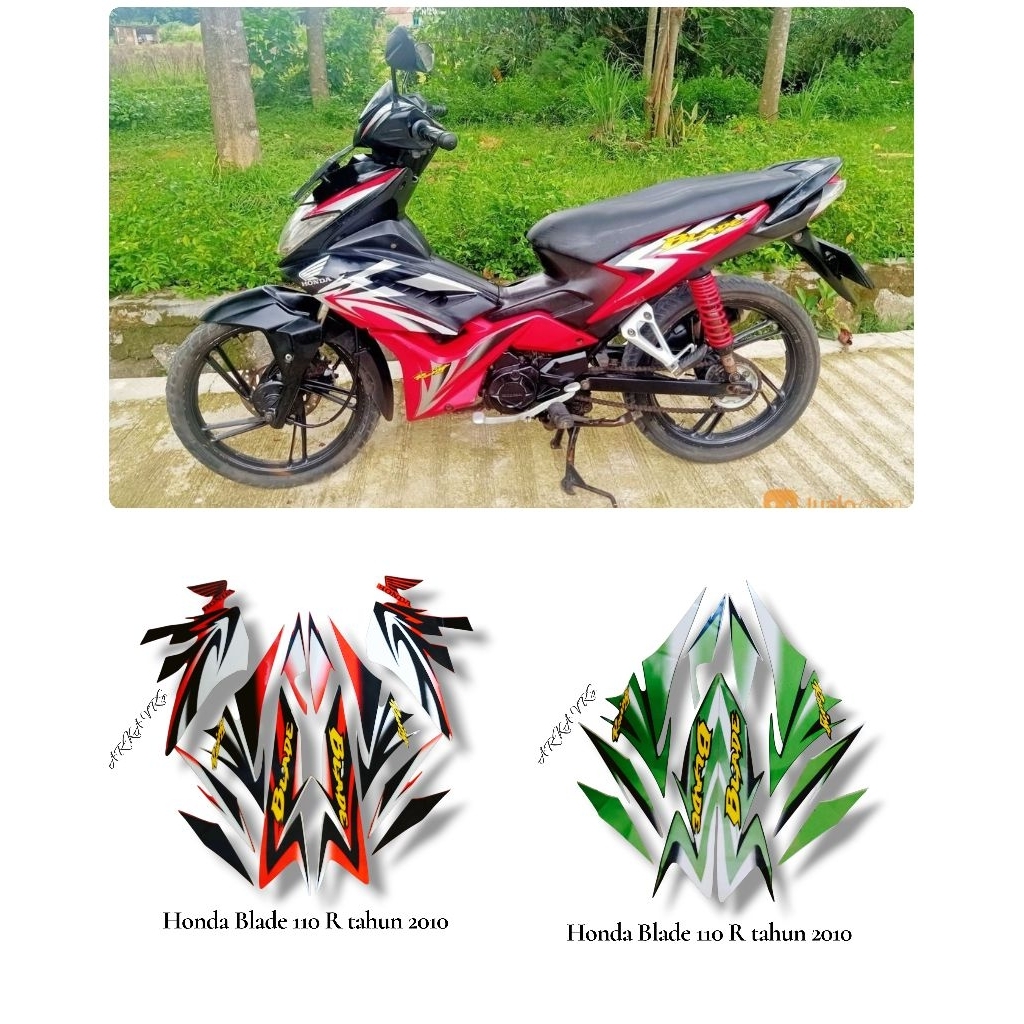 Stiker Sticker Striping Polet Motor Honda Blade 110 R  tahun 2010 / List Motor Honda Blade 110 R tah