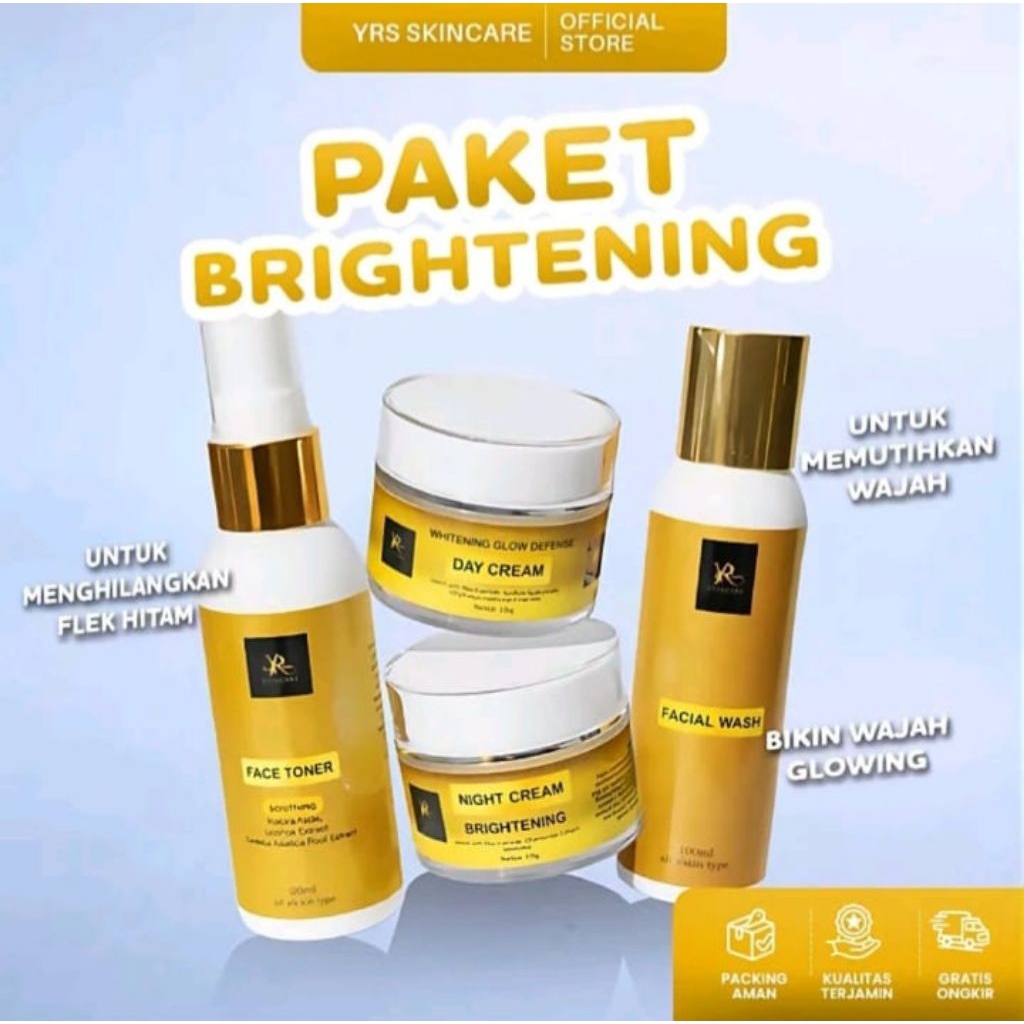 PAKET SKINCARE PEMUTIH WAJAH YR SKINCARE BPOM PUTIH CEPAT BIKIN GLOWING