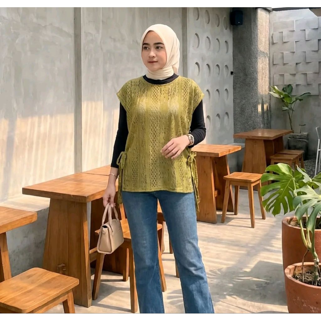 Vest Brokat Wanita / Rompi Atasan Brokat / Rompi Kondangan / Outer Wanita