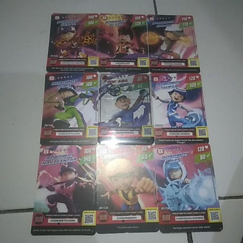 kartu boboiboy monsta galaxy card 1 set 9 pcs