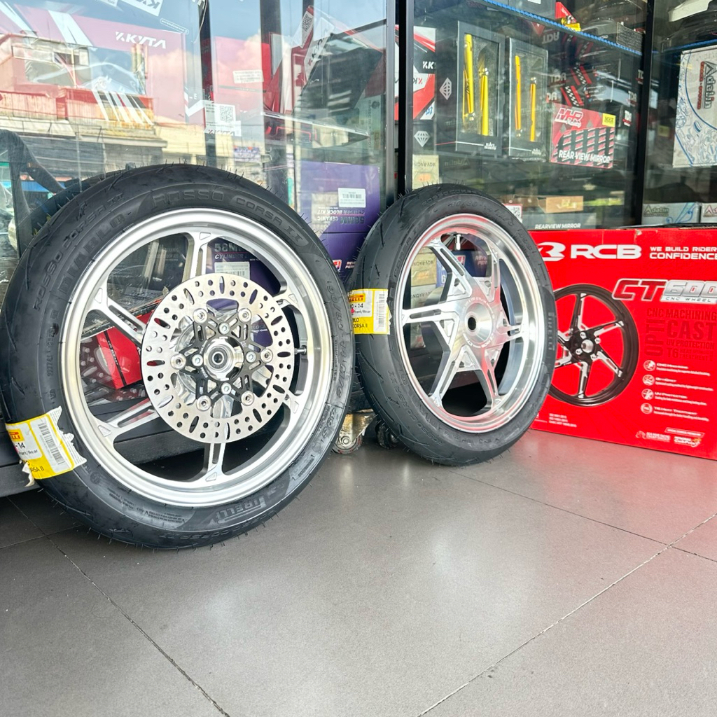paket ban dan velg rcb ct 600 ban pirelli cakram depan 220 mm motor beat scoopy vario 125 vario 160 