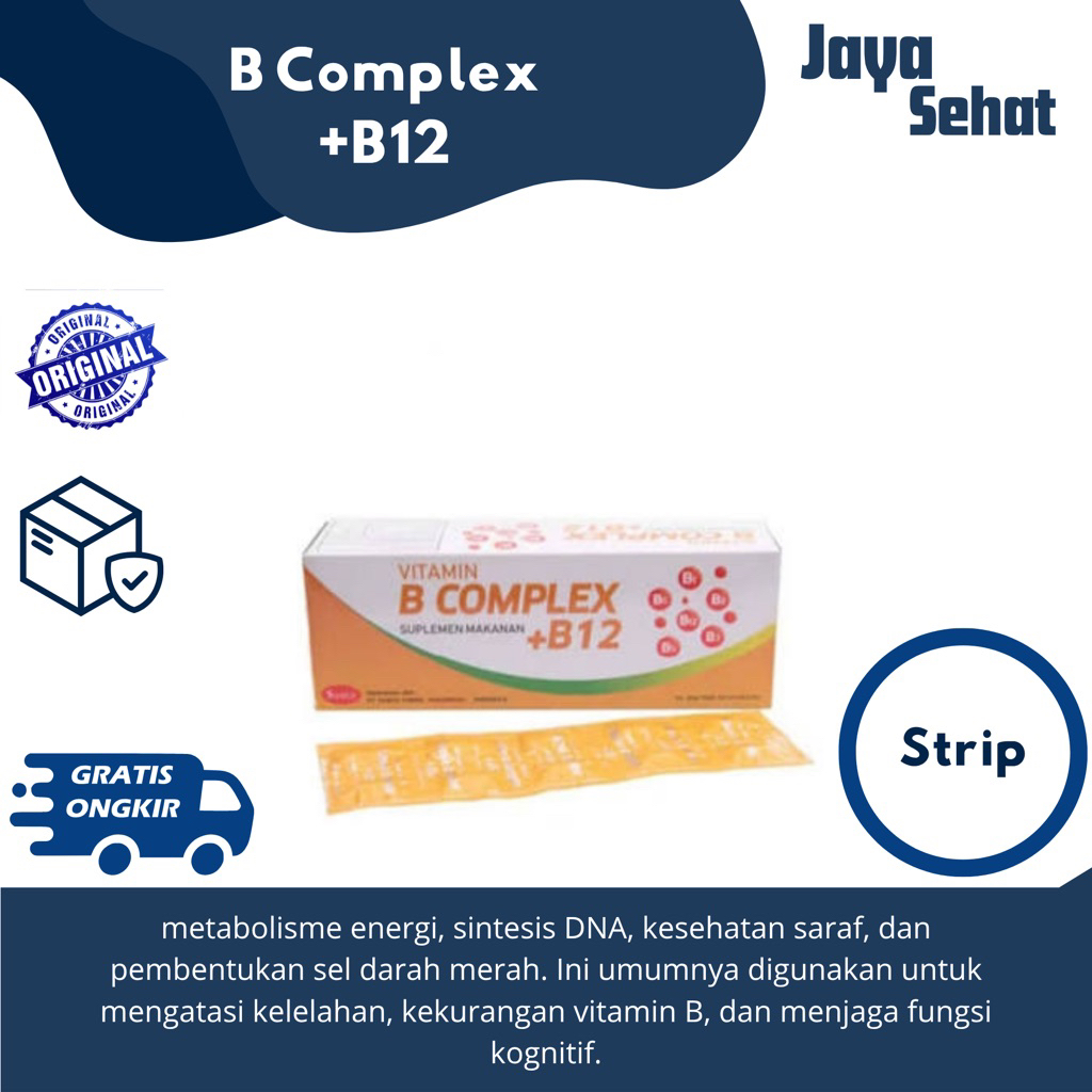 100 Kapsul Vitamin B Kompleks + B12 STRIP