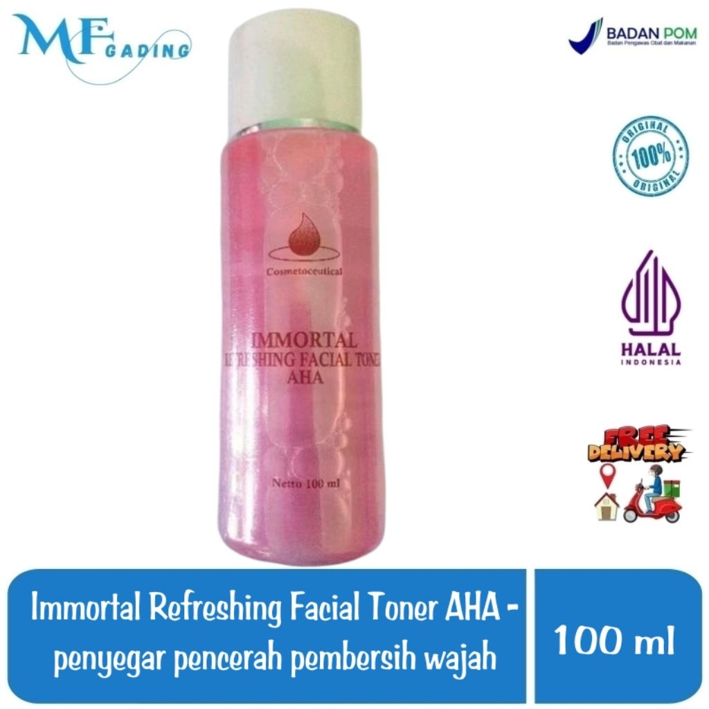 Immortal Refreshing Facial Toner AHA - penyegar pencerah pembersih pelembab anti aging - BPOM