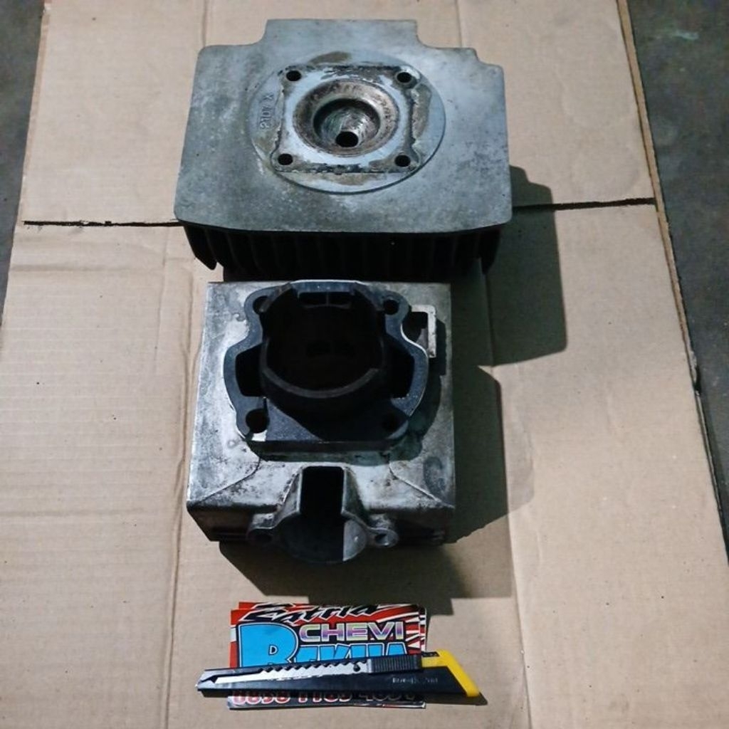 blok seher boring blok piston satria hiu OS 50 set hed blok copotan ori sdh porting
