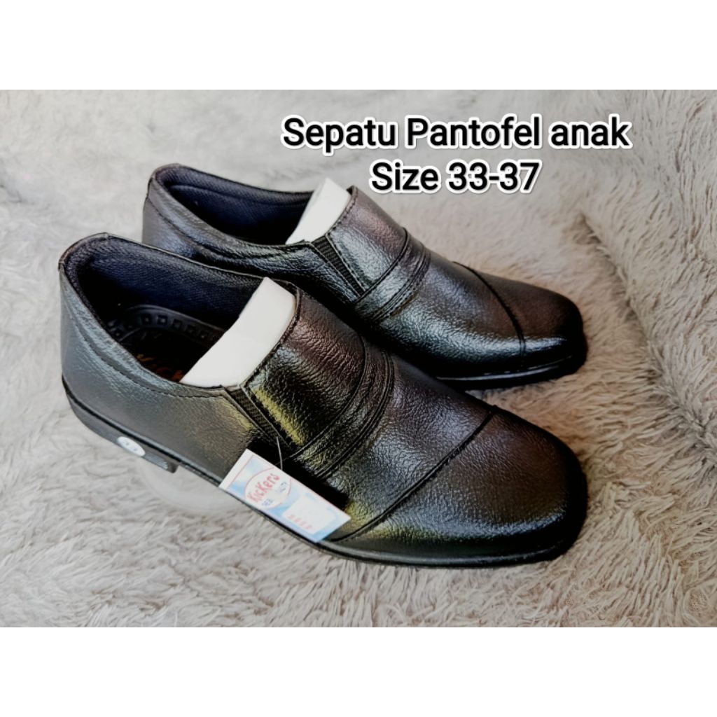 Sepatu Pantofel Anak sekolah ukuran 33-37 Sepatu pantofel Hitam mengkilap