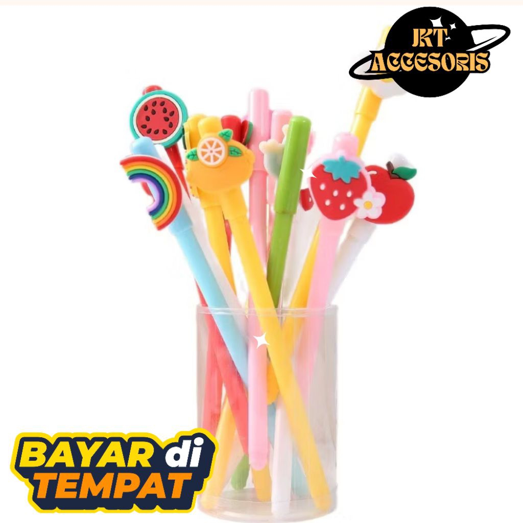Pulpen Gel Karakter Perempuan Lucu Pulpen Karakter Buah Lucu