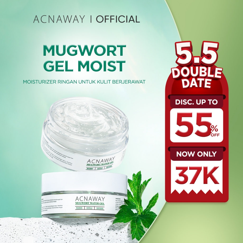 ACNAWAY Mugwort Water Gel Moisturizer - Moisture Gel Pelembab Wajah Untuk Kulit Berjerawat Acne Frie