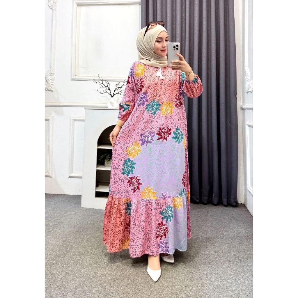 GAMIS CAP PELANGI | GAMIS CAP PEKALONGAN | GAMIS PELANGI