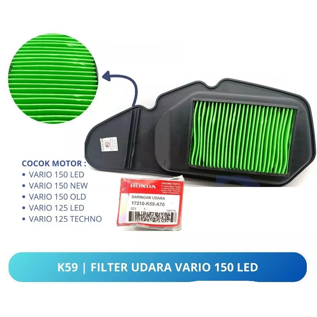 K59 FILTER UDARA VARIO 150 LED NEW / VARIO 125 / SARINGAN UDARA / FILTER UDARA / HAWA UDARA / BUSA