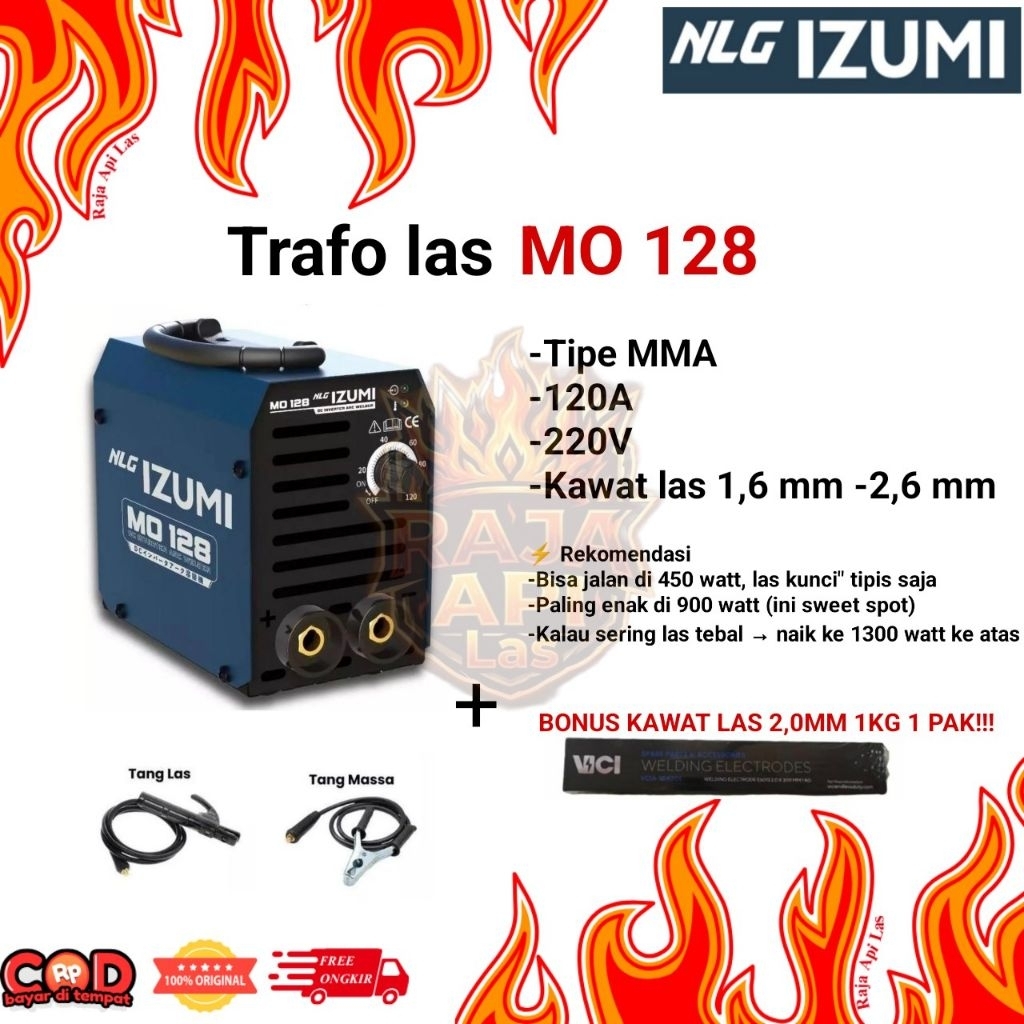 Travo las mma 120 A+Bonus kawat las vici 2,0mm 1kg 1 pack/Mesin las mma 120Ampere/Trafo las mma 120 