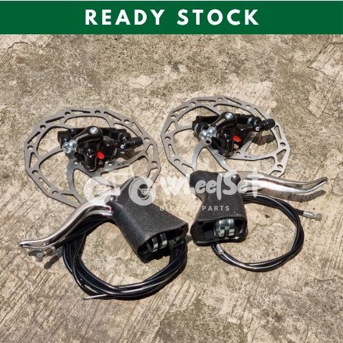 Rem Cakram Set Dengan Handle Rem Balap Sepeda Fixie Roadbike Bahan Alloy Ringan Anti Karat Fullset
