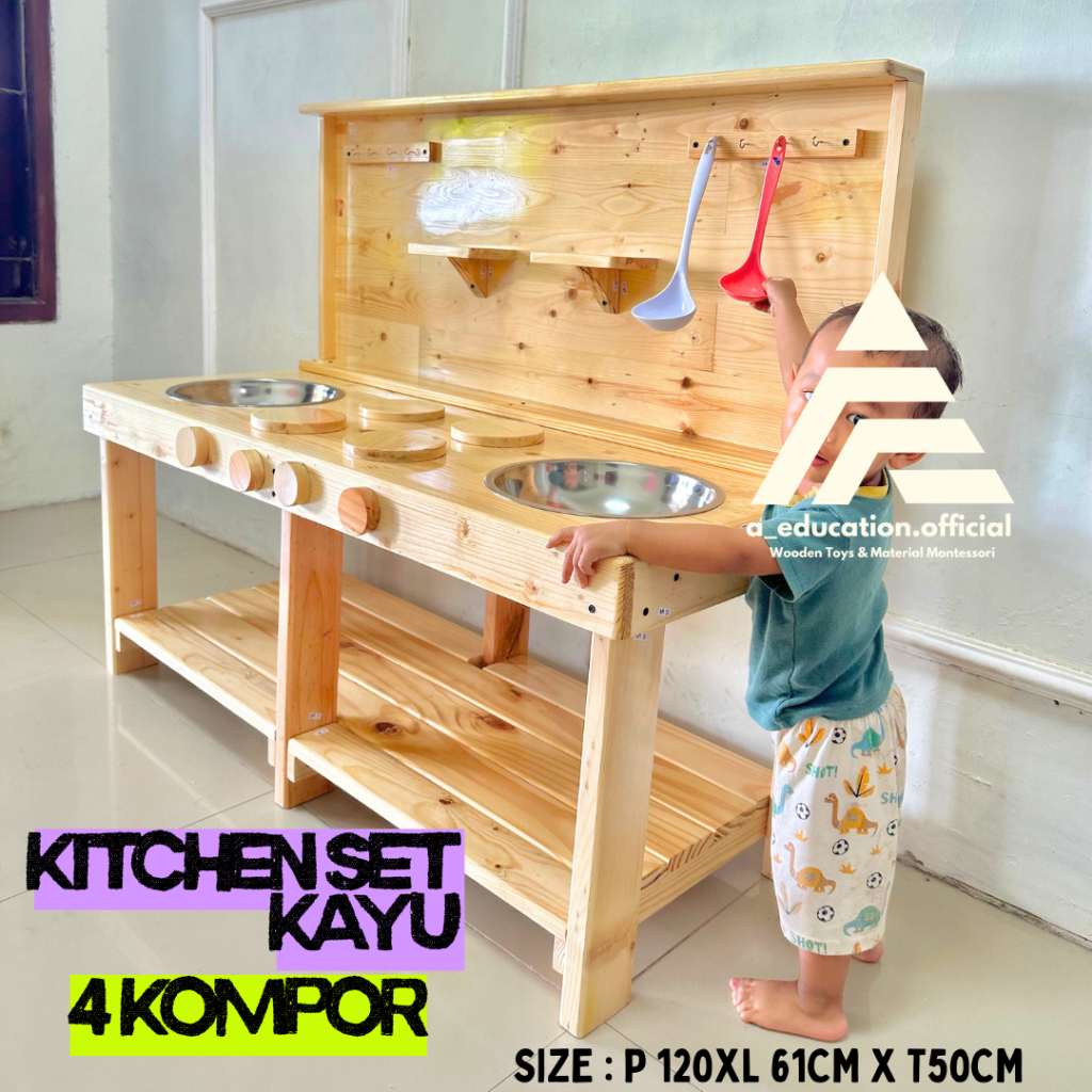 KITCHEN SET KAYU TIPE 4 KOMPOR MAINAN ANAK