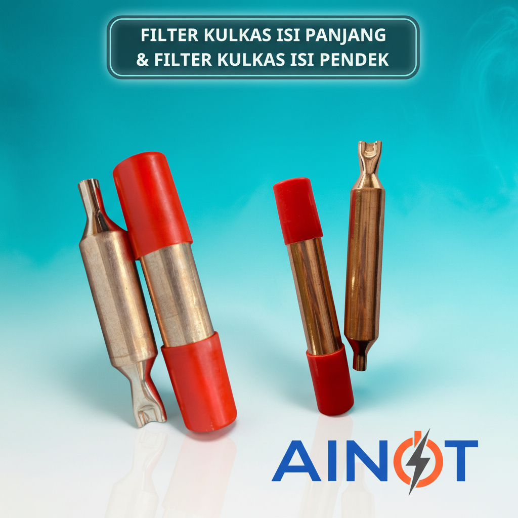 Filter Dryer Kulkas Tembaga Saringan Kompresor Copper Drier Isi Panjang Pendek untuk Polytron Sharp 