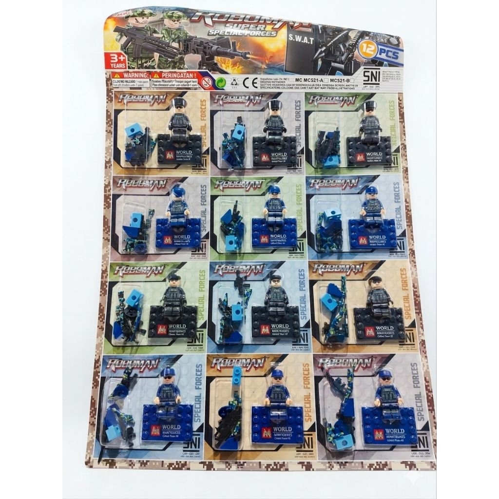 4pcs / roboman tentara / action figure / minifigure /  mainan edukasi