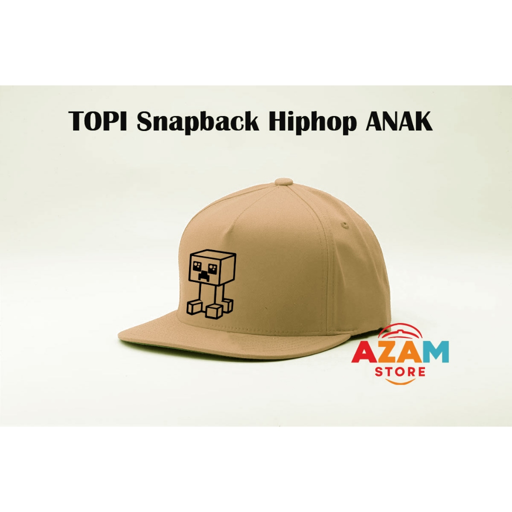 Topi Snapback hiphop Anak TK SD game minecraft crying
