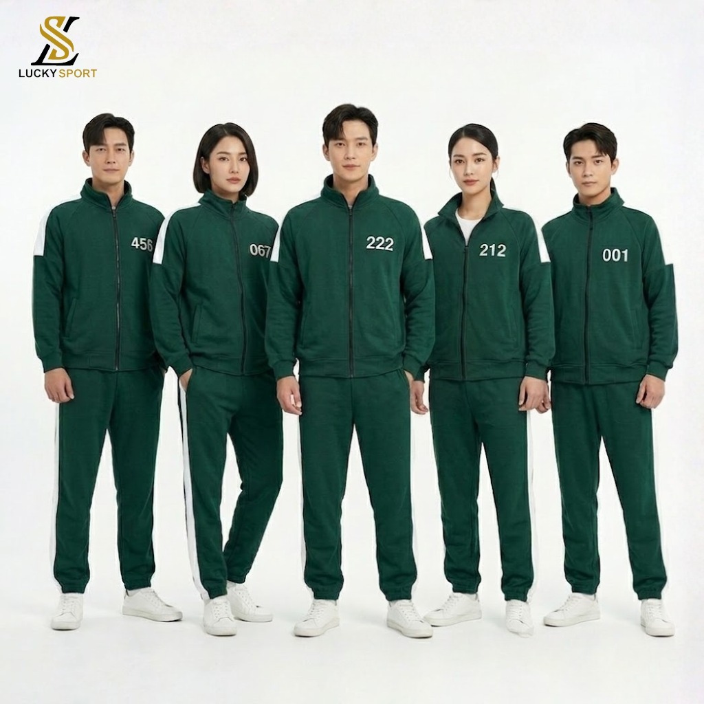 Jacket Squid Game Setelan Olahraga Celana Jogger Training Sport Oneset Pria Wanita