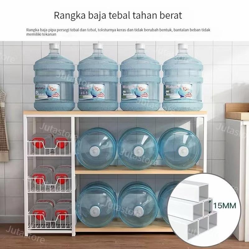 rak dapur rak besi susun rak susun besi ￼Rak Dapur Multi Fungsi Tanpa Instalasi Rak Penyimpanan Rak 