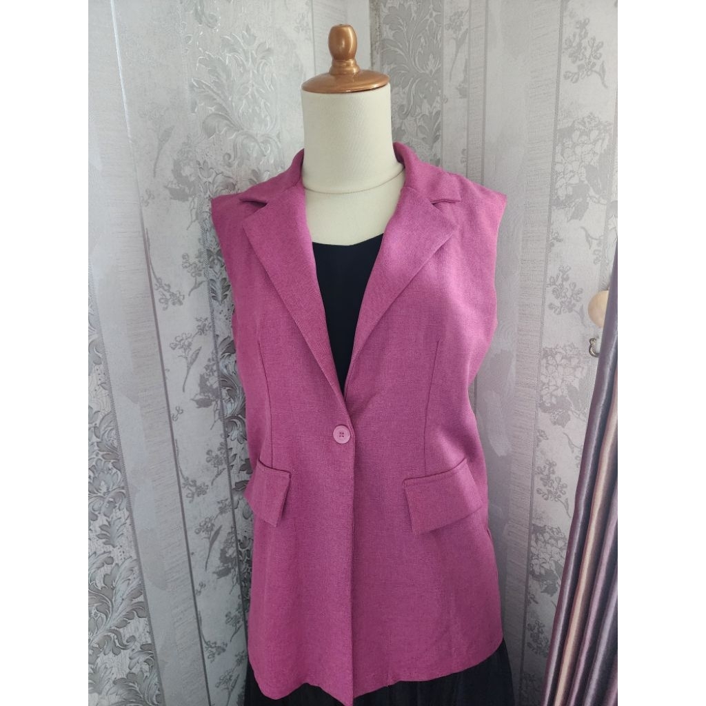 Vest Rompi Blazer Pink Fuschia