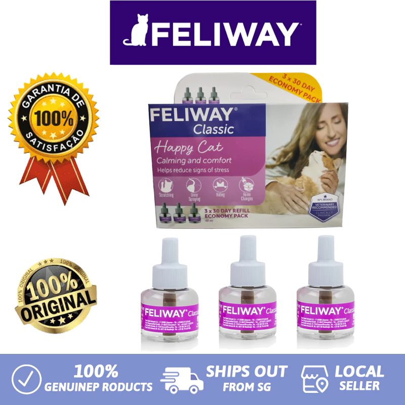 FELIWAY Classic 30 Day Cat Calming Pheromone Refill 1/3pcs Penenang Kucing USA 48ml