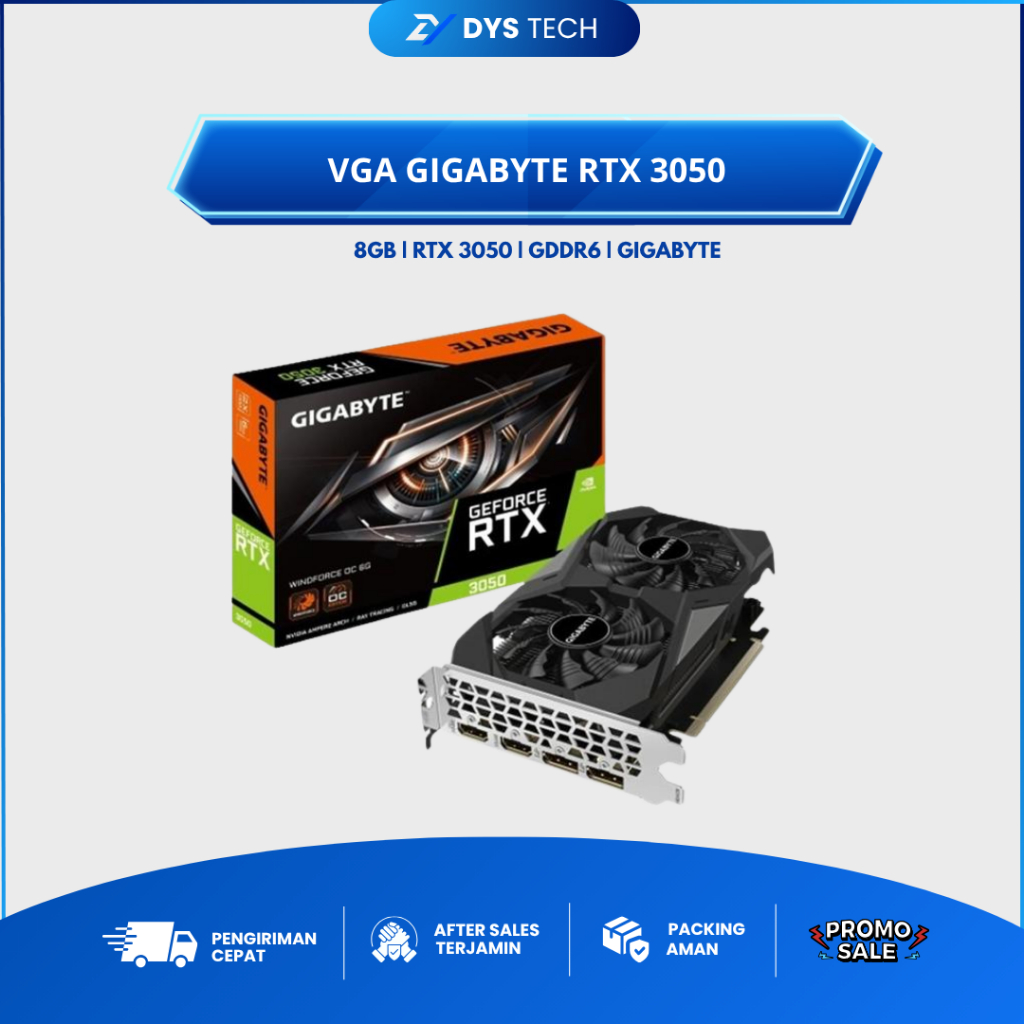 VGA Gigabyte RTX 3050 WINDFORCE OC 6GB GDDR6