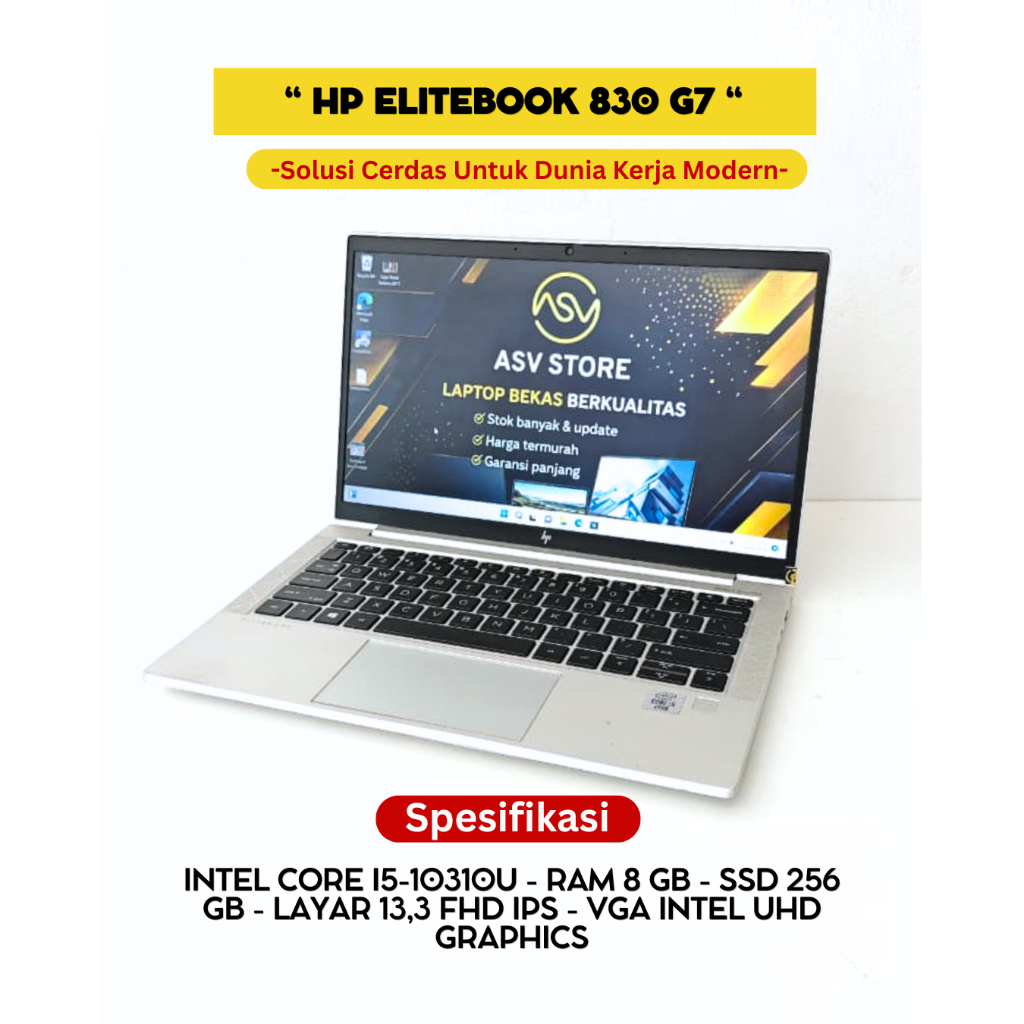 HP ELITEBOOK 830 G7 CORE I5 10310U RAM 8GB SSD 256GB LAPTOP 13 INCH ULTRABOOK MULTITASKING ORIGINAL