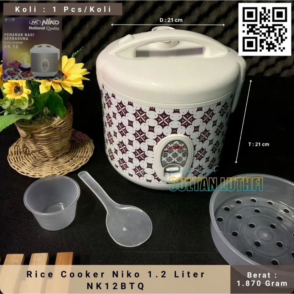 Rice Cooker Niko 1.2 Liter NK12BTQ

