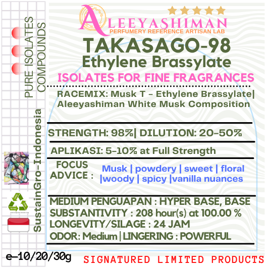 AleeyashimanFF Pure Isolate TAKASAGO-98 Musk-T Ethylene Brassylate for Fine Fragrance