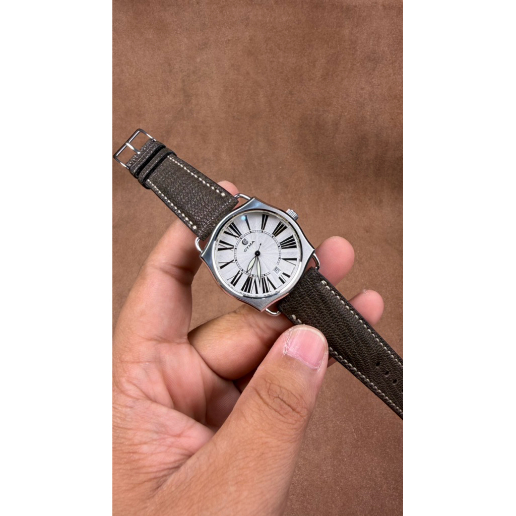 JAM TANGAN PRIA CYMA RETRO ROMAN DIAL SAPPHIRE CRYSTAL 316L ORIGINAL SWISS MADE