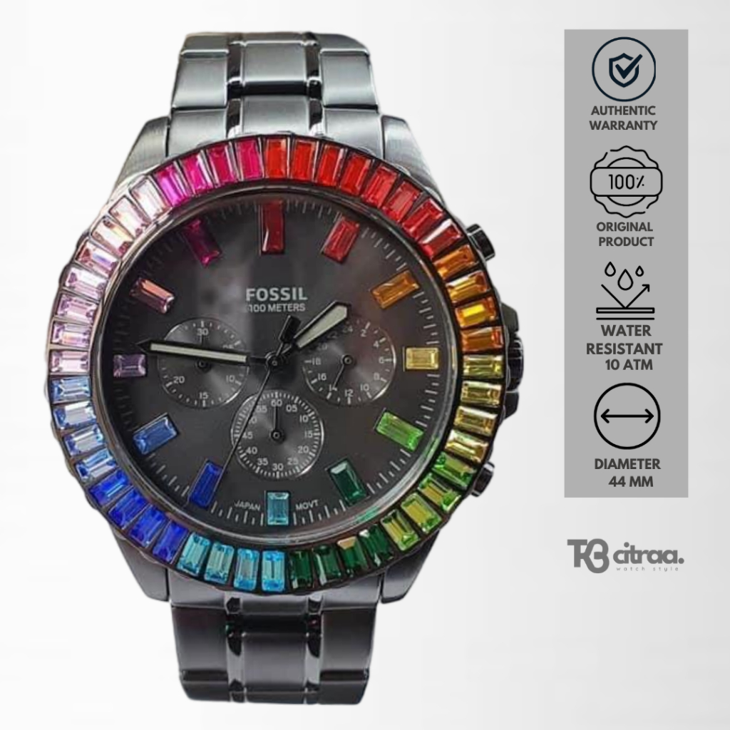 Jam Tangan Pria Fossil LE1085 The Garrett Chronograph Limited Edition Stainless Steel Mewah Original