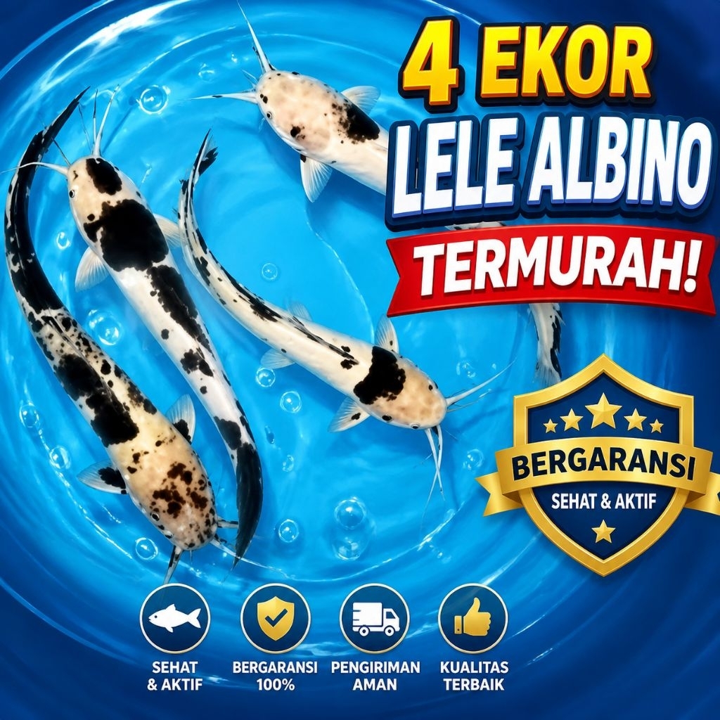 HIASAN  AQUARIUM 4 EKOR LELE ALBINO