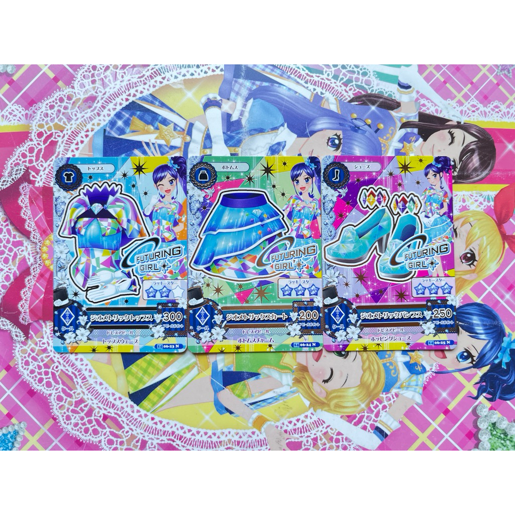 Kartu Aikatsu Jepang Aoi Kiriya Futuring Girl Geometric Set Crystal Aquarius Original Langka Rare Of