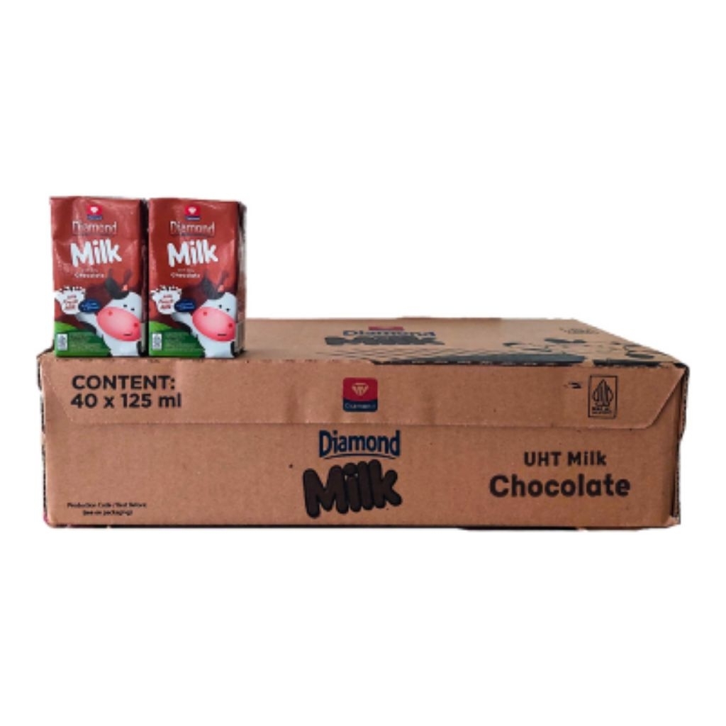 SUSU UHT DIAMOND 125ML 1 KARTON X 40PCS RASA COKELAT - SUSU UHT, SUSU DIAMOND, SUSU KOTAK KECIL