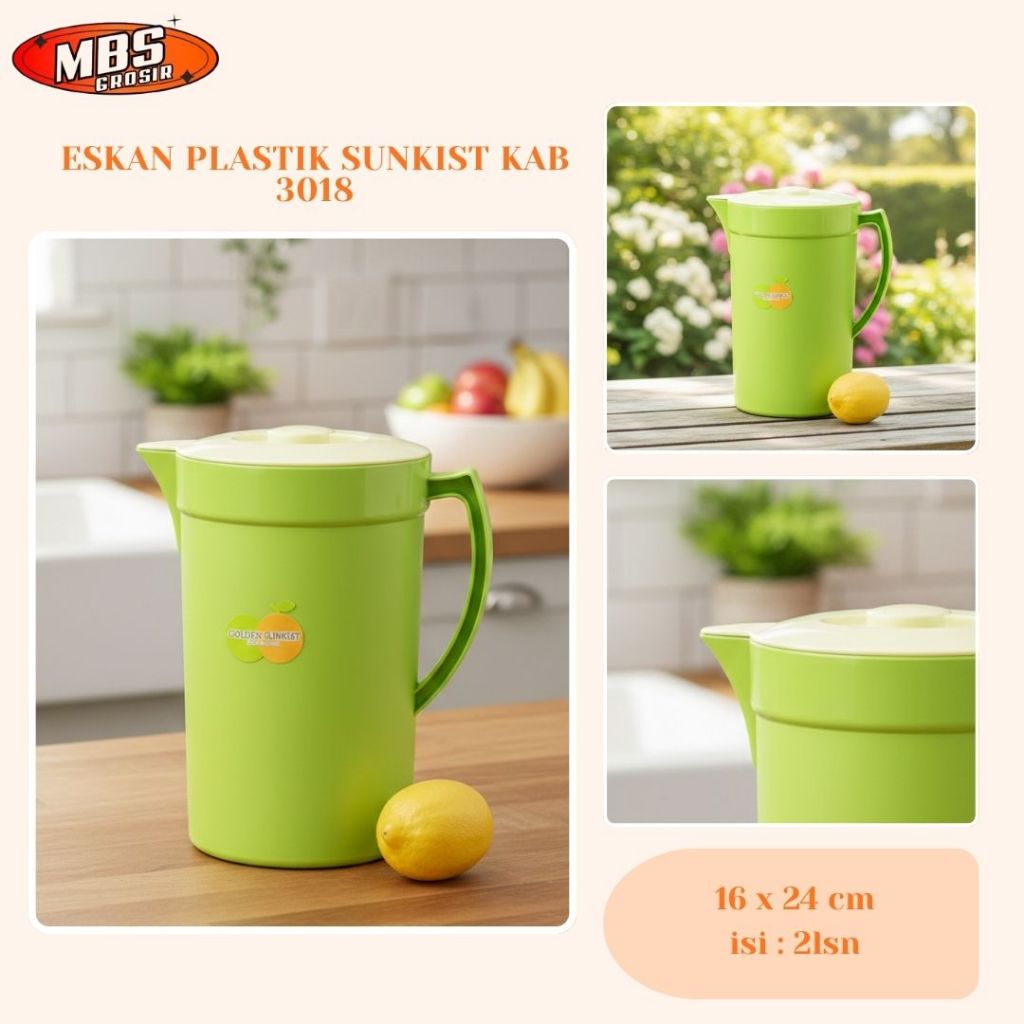 Teko Air Plastik Golden Sunkist 3.5 Liter - Hijau, Tahan Lama