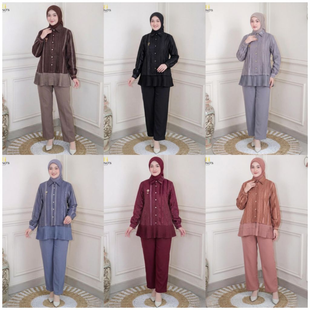 Setelan celana terbaru Valora set by Ninos design original 100%