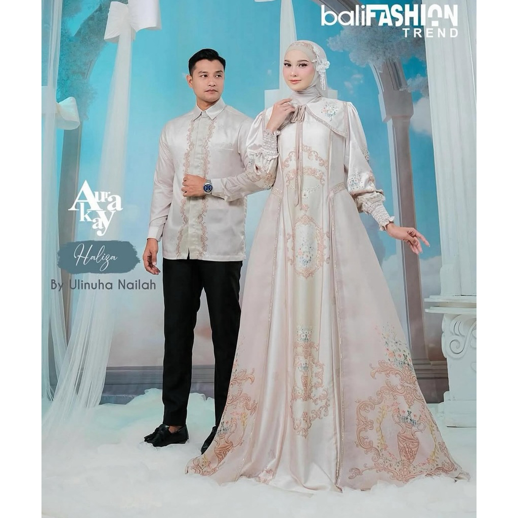 Gamis syari aurakay set kemeja koko set sepasang couple brand aurakay
