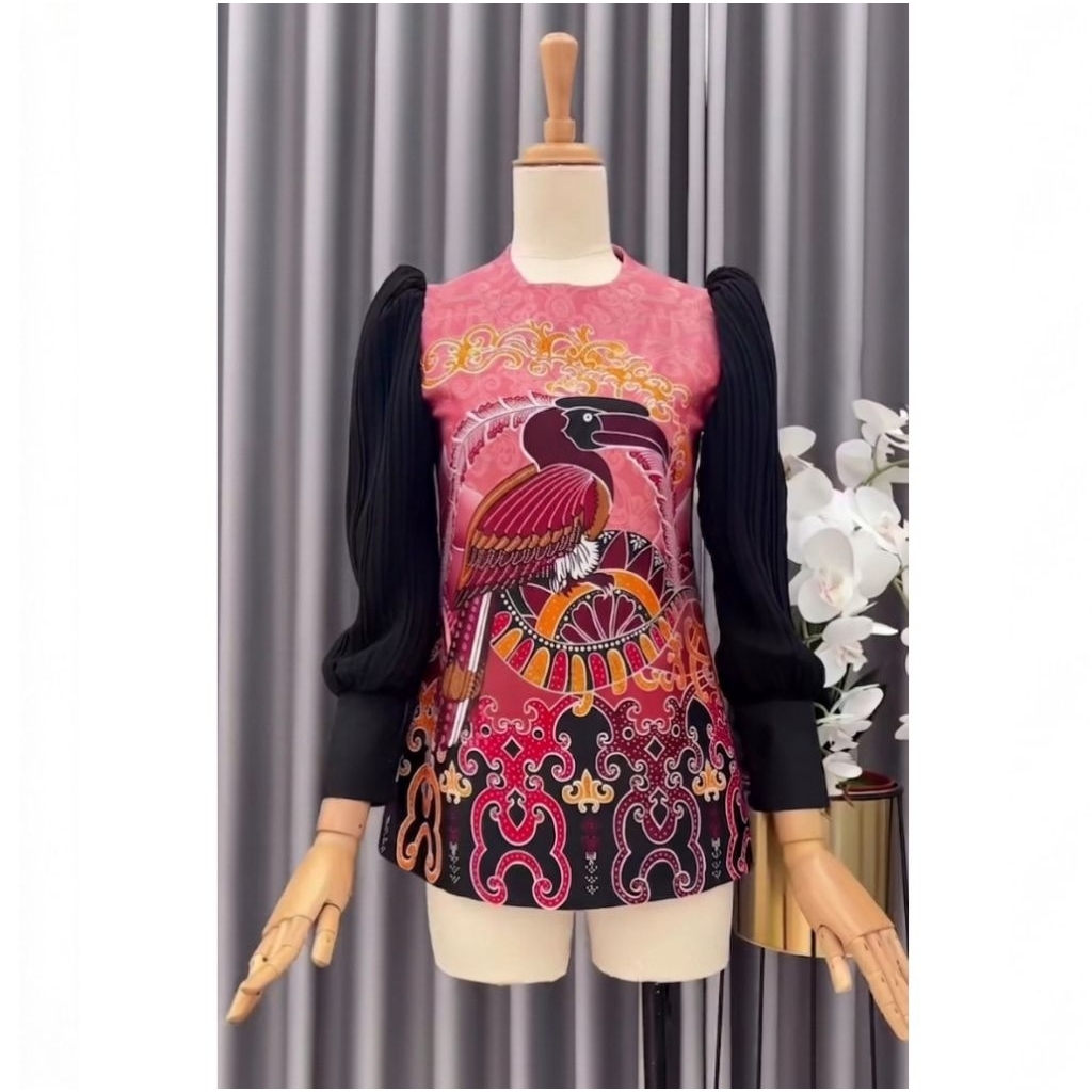 RumahHijab Blus Batik Papua motif Burung - Atasan Batik - Kemeja Batik