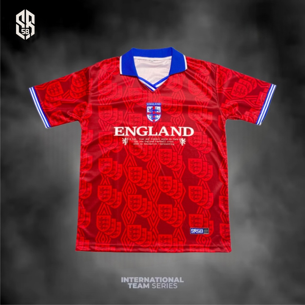 Jersey England Retro Fantasy Premium Baju Bola Jersey Vintage Timnas Inggris Jersey Casual Untuk Dew